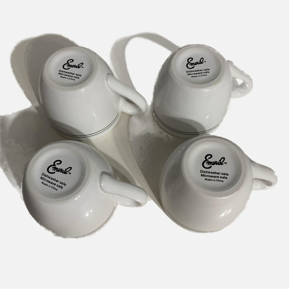 Emeril W. C. Designs Earthenware Utensils Espresso with Saucers ☕️ Set of Four - Picture 12 of 13